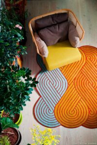 tapis fauteuil décoration décoratrice le havre edge déco prestations vintage croquis à la main SARL Raphaelle maupu BEAUCOUP