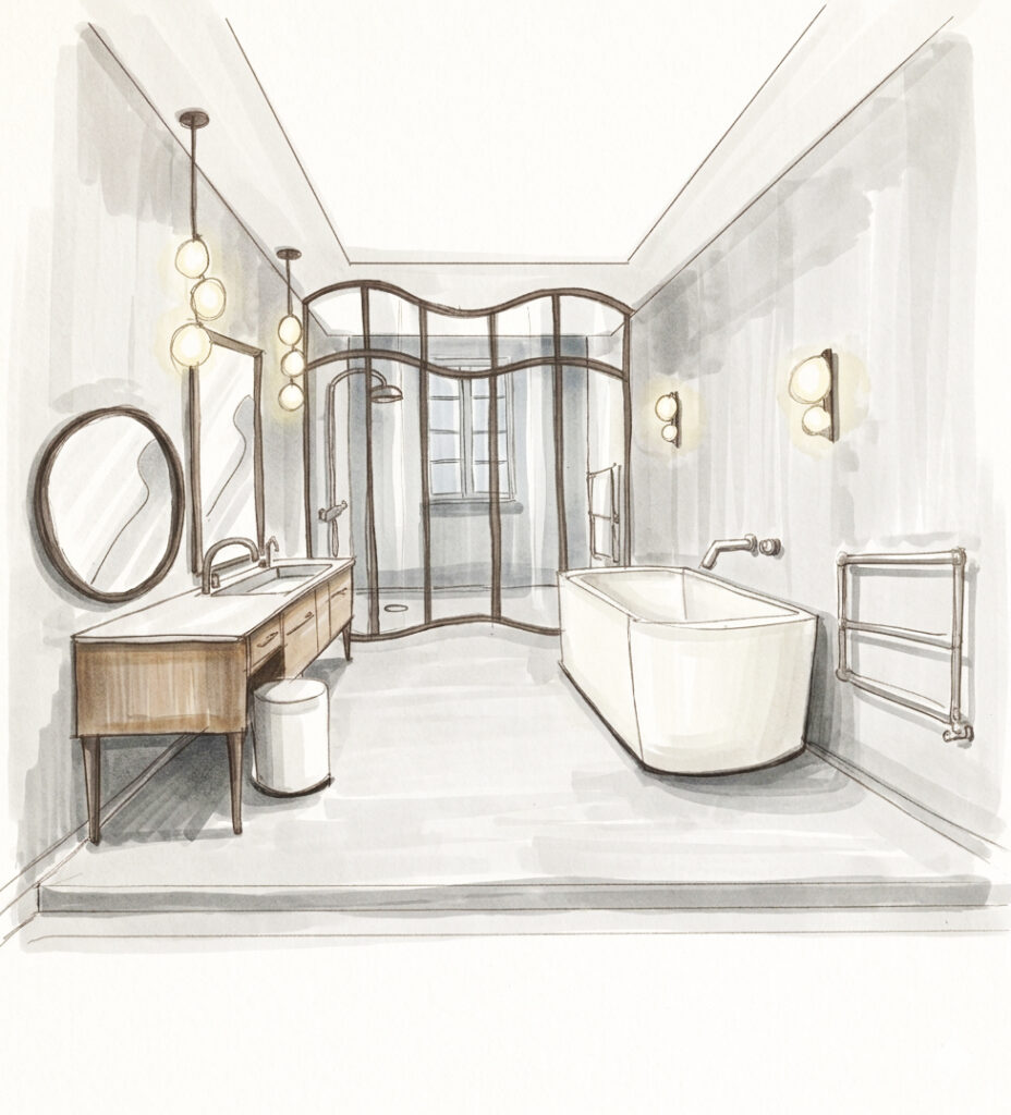 Salle de bain Sous les Palmiers Ambiance salle de bain vintage Ambiance salle de bain naturelle Ambiance salle de bain exotique Ambiance salle de bain luxueuse Ambiance salle de bain minimaliste Matériaux salle de bain (bois, marbre, terre cuite, cuivre, etc.) Couleurs salle de bain (noir, rose, vert, beige, etc.)